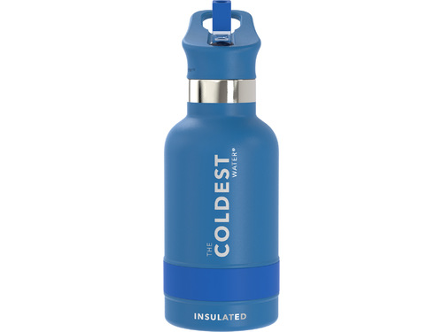 Coldest 350 ml Kids Sports Bottle | Sailor Blue - Engineered with triple insulated layers of stainless steel. Fully insulated flip top lid. 36+ Hours Cold, 13+ Hours Hot. Fits big ice cubes. Lightweight. Very strong and solid build. Floats in oceans and pools. Doesn’t leak, doesn’t rust.