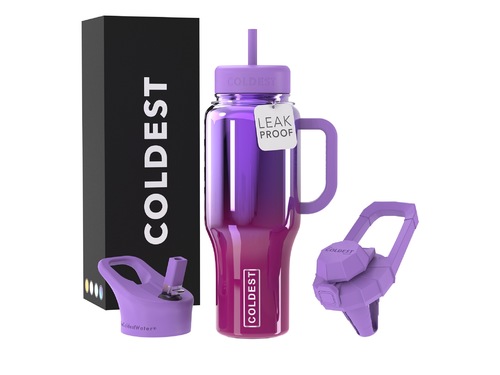 Coldest 1 L limitless | Candy Nova - Fully insulated. It comes with 3 kinds of lids (Sport lid, Sip lid, and Chug lid) 36+ Hours Cold, 12+ Hours Hot. Fits big ice cubes. Lightweight. Very strong and solid build. Floats in oceans and pools. Doesn’t leak, doesn’t rust.