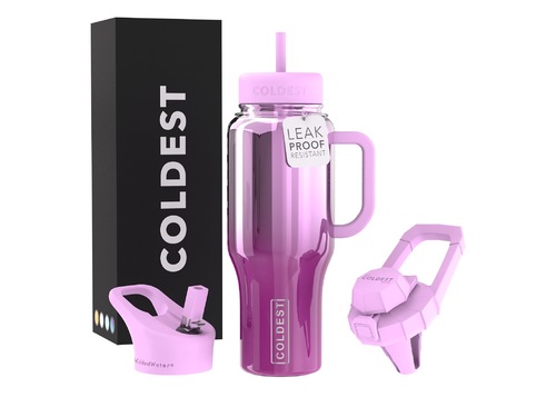 Coldest 1 L limitless | Verbena Nova - Fully insulated. It comes with 3 kinds of lids (Sport lid, Sip lid, and Chug
lid) 36+ Hours Cold, 12+ Hours Hot. Fits big ice cubes. Lightweight. Very strong and solid build. Floats in oceans and pools. Doesn’t leak, doesn’t rust.