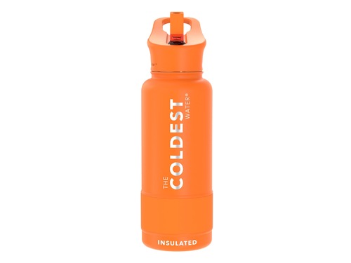 Coldest 950 ml Sports Bottle | Jupiter Orange - Fully insulated flip top lid.36+ Hours Cold, 12+ Hours Hot.Fits big ice cubes.Lightweight.Very strong and solid build.Floats in oceans and pools.Doesn't leak, Doesn't rust.