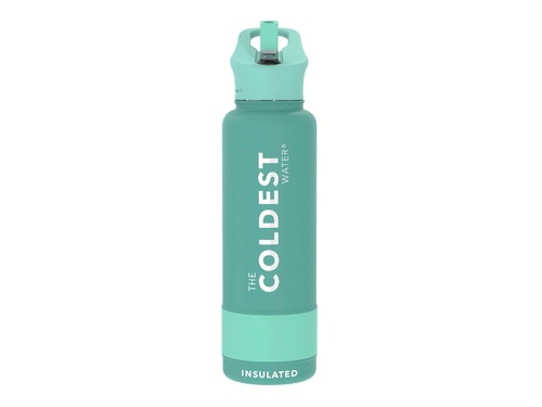 Coldest 1.2 L Sports Bottle | Terraform Green - Engineered with triple insulated layers of stainless steel. Fully insulated flip top lid. 36+ Hours Cold, 12+ Hours Hot. Fits big ice cubes. Lightweight. Very strong and solid build. Floats in oceans and pools. Doesn’t leak, doesn’t rust.