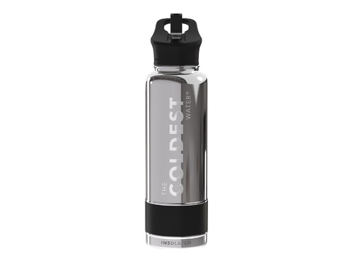 Coldest 1.2 L Sports Bottle | Silver Reflections - Engineered
     with triple insulated layers of stainless steel.
 Fully
     insulated flip top lid.
 36+
     Hours Cold, 12+ Hours Hot.
 Fits
     big ice cubes.
 Lightweight.
 Very
     strong and solid build.
 Floats
     in oceans and pools.Doesn't leak, Doesn't rust.