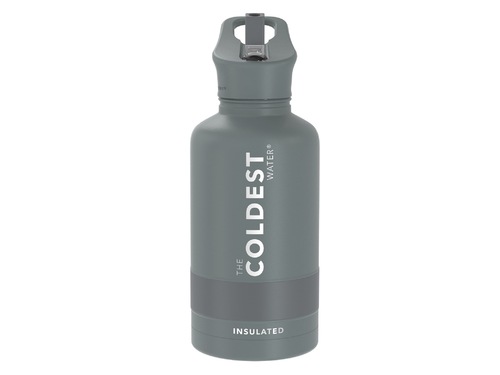 Coldest 1.9 L Sports Bottle | Gun Metal Gray - Engineered with triple insulated layers of stainless steel. Fully insulated flip top lid. 36+ Hours Cold, 12+ Hours Hot. Fits big ice cubes. Lightweight. Very strong and solid build. Floats in oceans and pools. Doesn’t leak, doesn’t rust.