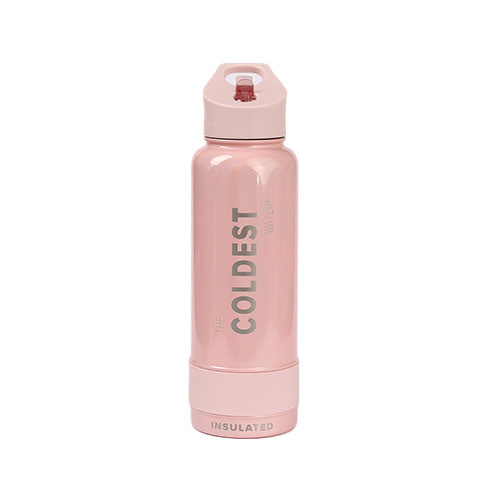 Coldest Kw - Forever Pink Glitter - 1.2 Liter Sports Bottle. Engineered with triple insulated layers of stainless steel. Fully insulated flip top lid. 36+ Hours Cold, 12+ Hours Hot. Fits big ice cubes. Lightweight. Very strong and solid build. Floats in oceans and pools. Doesn’t leak, doesn’t rust.