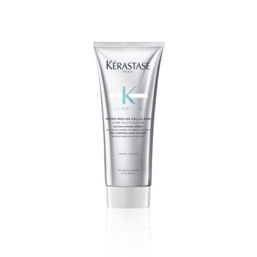 Yasmine Hair Boutique - Micro-Peeling Cellulaire 200ml - Symbiose Micro-Peeling Cellulaire by Kérastase is a silicone free micro-exfoliating cellular treatment. It is a purifying formula with micro-peeling acid and plant-based beads. It instantly transparent gel formula at a biological and visible level, purifying the scalp and soothing discomfort without stripping. After usage, the roots are lifted and hair revitalized.*

Exfoliating beads and gentle acid prepare the scalp for anti-dandruff actives to penetrate deeper. To be followed by Symbiose shampoo, for optimal results.

The Micro-Peeling Cellulaire has a very sensorial and luxury texture with its transparent gel formula enriched with argan & apricot shells powder combined with a luxurious fine fragrance.

Symbiose Micro-Peeling Cellulaire contains 1.9% Salicylic Acid.

To be used prior to your Symbiose Shampoo.

*please refer to the benefit section.