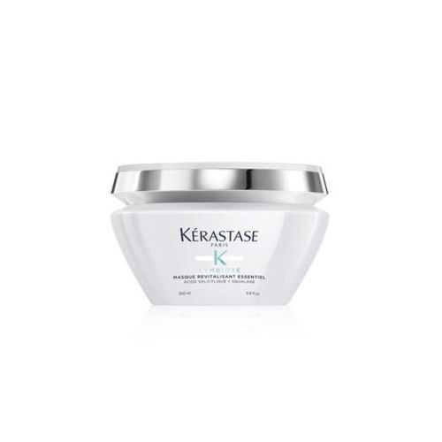 Yasmine Hair Boutique - Masque Revitalisant Essentiel 200ml - Symbiose Masque Revitalisant Essentiel by Kérastase is a sulfate-free intense revitalizing mask for damaged hair, prone to dandruff. With salicylic acid for a breathable scalp and squalane for intense fiber care.

An ultra-caring formula, specifically designed for people experiencing dandruff and having damaged hair fiber. Soothes discomforts and preserves scalp barrier, helps eliminate remaining residues trapped in the lengths with its strong detangling action, replenishes fiber moisture, and brings intense nutrition to the hair fiber.

The Masque Revitalisant Essentiel has a rich creamy white butter sensorial texture combined with a luxurious fine fragrance.