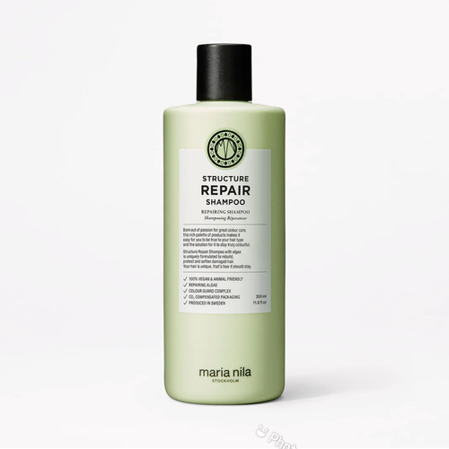 شامبو مرمم ومعالج للشعر التالف جدا ٣٥٠مل - A nourishing shampoo tailored for damaged, dry and chemically treated hair that moisturizes and strengthens your hair. Structure Repair Shampoo is made with repairing algae extract for added softness and luster and has a fresh scent of vanilla, rose and jasmine.
For damaged and dry hair  With strengthening repairing algae extract  100% vegan & animal friendly