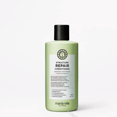 بلسم  مرمم ومعالج للشعر التالف - A detangling conditioner for damaged, dry and chemically treated hair that softens, moisturizes and fights static electricity. Repairing Algae helps your hair regain its natural strength by adding softness and luster. Structure Repair Conditioner has a soft scent of vanilla, rose, and jasmine.
Soften and repair damaged & chemically treated hair Reduces static electricity Repairing algae extract, wheat protein and moringa oil 100% vegan & animal friendly