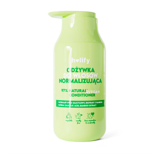 Yasmine Hair Boutique - Normalizing conditioner for oily hair - restores balance, softens and eases combing. One of the key ingredients is salicylic acid, it helps normalize the scalp by regulating sebum production, thus reducing oily hair. Thanks to its properties, it reduces dandruff and prevents its formation. The included bamboo extract enriches the formula with nutrients and minerals. Strengthens hair, giving it more elasticity and volume. It also has a regenerative effect, helping to rebuild damaged hair fibers and preventing breakage. Sweet Almond Oil, Coconut Oil and Shea Butter are natural sources of vitamins, minerals and fatty acids that nourish and hydrate hair, restoring its natural elasticity, vitality and healthy appearance. This combination reinforces the capillary structure and prevents breakage. The result is stronger, more resistant and shiny hair. It is a complete solution that hydrates and restores hair, restoring its natural balance. Let your hair flourish and enjoy a healthy look full of natural shine.     Cruelty free. Vegan.