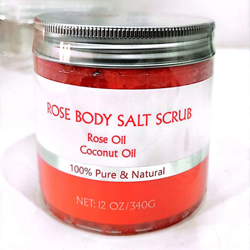 Rose body salt scrub