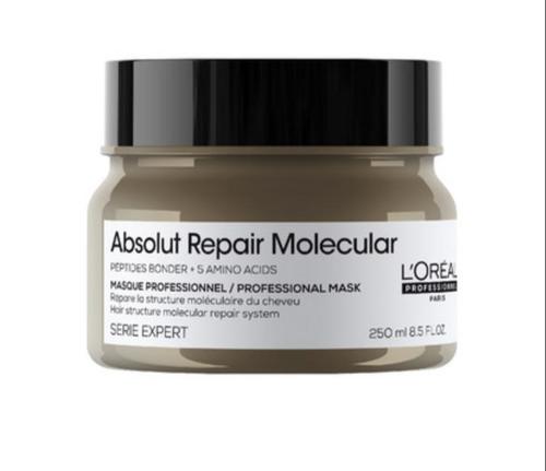 L'oreal  Absolut Repair Molecular Masque 250ml - L'Oréal Professionnel Série Expert Absolut Repair Molecular Rinse-off mask hair mask to restore hair structure This professional hair mask, enriched with innovative Peptide Bonder and 5 Amino Acids, is designed to restore the deep structure of the hair. With its silky texture and unique formula...