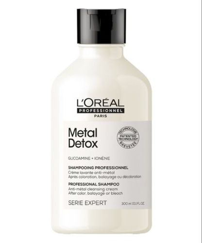 L'oreal Metal Detox Shampoo 300ml - Metal Detox Shampoo, For Colored And Damaged Hair 
 [METAL INSIDE THE FIBER]:  Creates both a risk of breakage and negatively impacts color results. [DETOXIFY HAIR]: Gently removes metal particles after any color, balayage or lightening services. [MAINTAIN COLOR