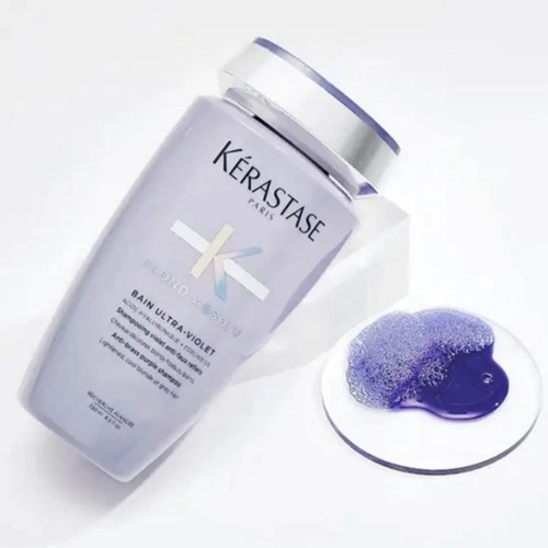 بلوند أبسولو بان الترا فيوليت 250 مل - BLOND ABSOLU BAIN ULTRA-VIOLET 250 ML Anti-brass purple shampoo  Lightened,cool blonde or grey hair