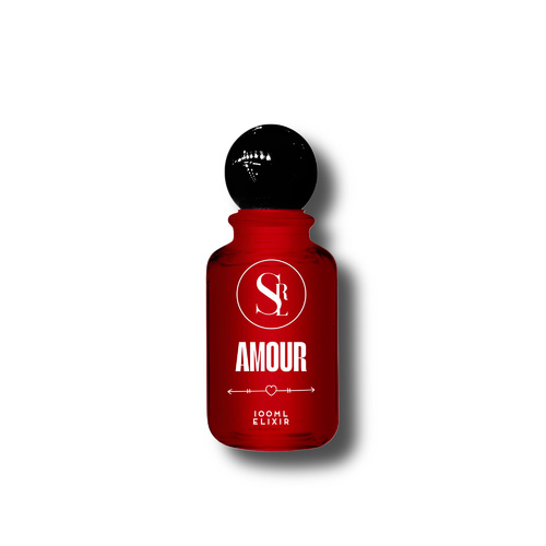 AMOUR ELIXIR 100ML - • NOTES • COCONUT  WHIPPED CREAM  ROSE  VANILLA CARAMEL  RED CHERRIES  SPRAY BOTTLE 100ML 3.38FLOZ