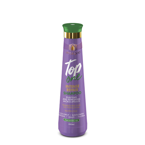 vitta gold top one shampoo 500 ml - Transform your hair care routine with Top One™ Hyalugen Cleansing Shampoo.&nbsp;Formulated with our exclusive Hyalugen Technology, featuring the nourishing properties of Collagen, Hyaluronic Acid, Argan, Grape Seed, Coconut, and Sunflower Oils, this shampoo deeply cleanses and revitalizes your hair, leaving it refreshed, silky, and full of shine.&nbsp; The gentle yet effective formula removes impurities, excess oil, and product buildup without stripping away essential moisture.&nbsp;Elevate your hair care experience with Top One™ Hyalugen Cleansing Shampoo and indulge in the power of our advanced Hyalugen Technology.