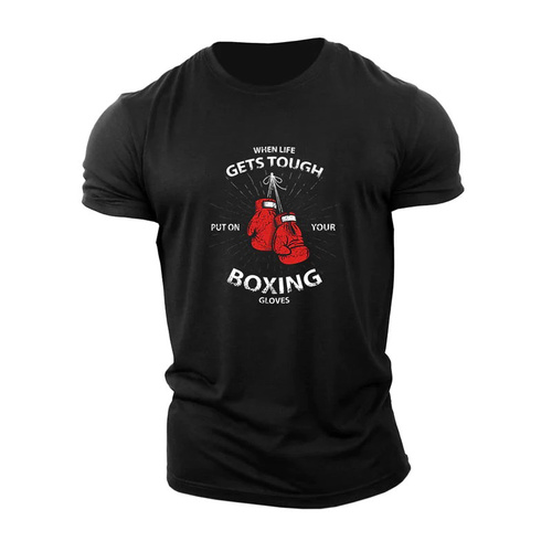 black t-shirt  boxing