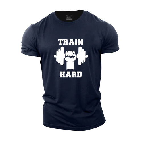 train hard t-shirt navy