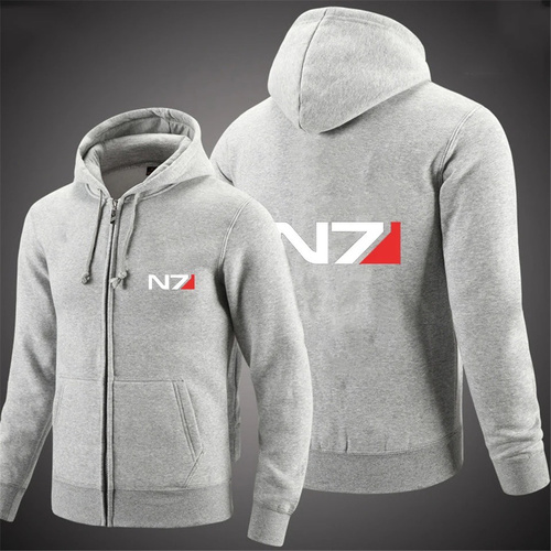 N7 hoodie zipper grey