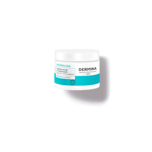 Clear Pharmacy - Dermina Hydralina Moisturising Rich Cream 50ml - The incredible balm texture delivers intense nutrition and a shine-free finish. Moisturized, soothed and regenerated, the skin recovers softness, suppleness and lasting comfort