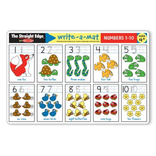 Numbers wipeable placemat