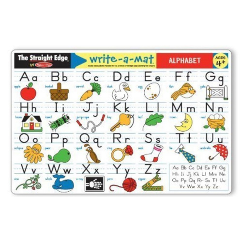 Alphabet wipeable placemat