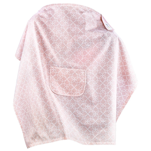 Breathable breastfeeding cover with pocket-pink