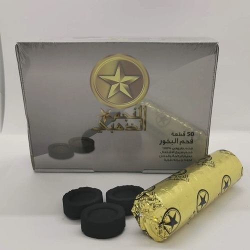 Gold Star Charcoal Large - Large size charcoal 40mm, the carton contains 50 pieces, quick-ignition