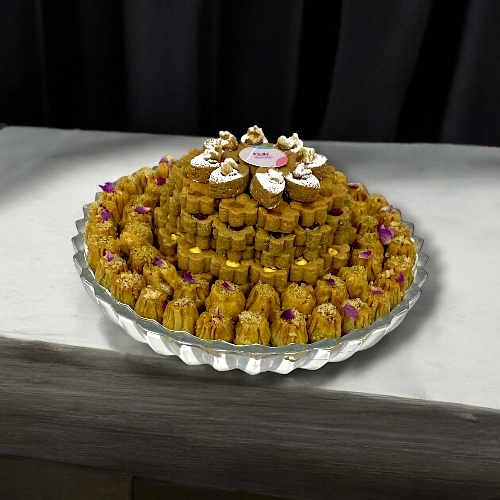 Round Crystal plate sweets mix