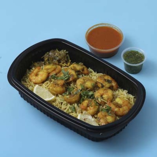 Murabian[407 calories] - Al-Murabyan dish: 407 calories, 200 grams of Rice with 12 shrimp served with daqoos and green maabouj