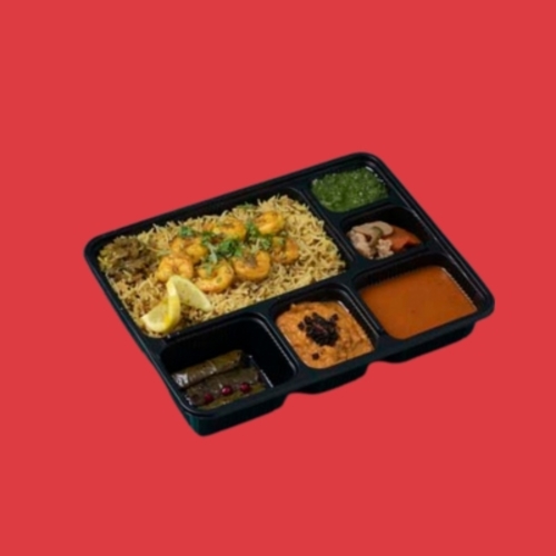 Moumawash - Saving Meal - A delicious shrimp mamoush dish: 350 grams of mamoosh rice with shrimp, 120 grams of jareesh, 3 grape leaves, daqoos, green maabouj and agar