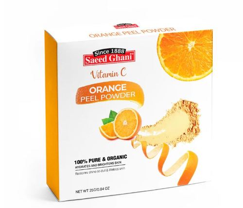 Vitamin C Orange Peel Powder - مسحوق قشر البرتقال من سعيد غني غني بفيتامين سي والكالسيوم وحمض الستريك، وهو عامل تقشير فعال يساعد في إزالة الرؤوس السوداء وتنظيف المسام. يعزز إنتاج الكولاجين ويحتوي على عوامل تبييض طبيعية تعمل على تفتيح البشرة الباهتة بشكل فعال وتوحيد لون البشرة وتساعد في مرونة الجلد وشدته. تساعد الخصائص الطبيعية القوية لقشر البرتقال على تجديد خلايا الجلد وحماية بشرتك من أضرار أشعة الشمس وتنظيم إنتاج الدهون، مما يكشف عن بشرة أكثر صحة وشبابًا وحيوية!
 للحصول على بشرة نظيفة وموحدة وناعمة وجميلة مع محلول طبيعي للعناية بالبشرة خالٍ من المواد الكيميائية. (25 جرام)