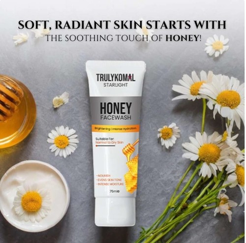 Honey Facewash - Enriched with the hydrating powers of honey, this soothing formula gently removes impurities while intensely nourishing your precious skin and giving it a fabulous glow.Anti Inflammatory Intense hydration Brightening Softening Replenishing