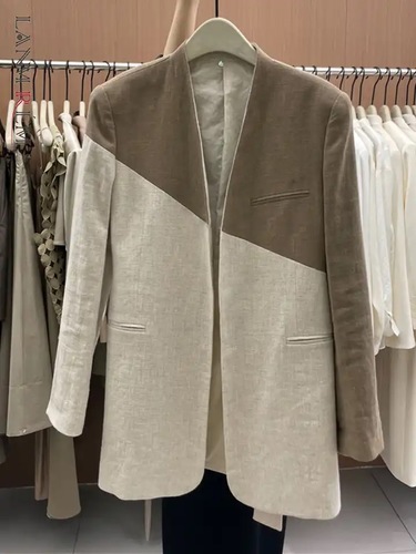 Linen beige blazer