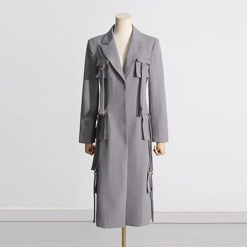 Long gray pocket jacket - Good for all seasons