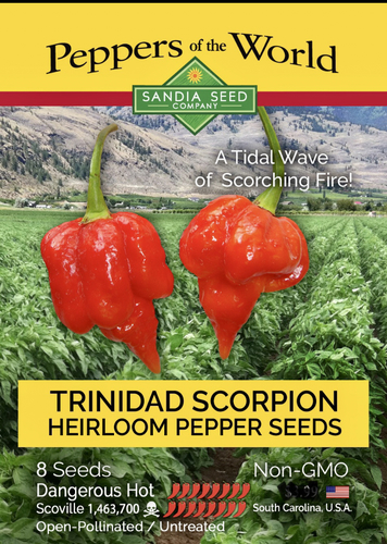 Trinidad Moruga Scorpion Pepper SND - من أحر اصناف الفلفل … انتاج غزير جدا يمتد لسنوات و يتزايد !  تحذير استخدام القفازات عند اللمس