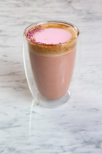 Rose latte - rose
  water, grenadine syrup and single shot espresso