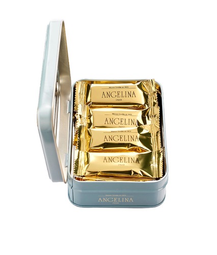 Crispy crepes - A classic from Maison Angelina, these buttery, French-made crispy crepes are coated with a thin layer of dark chocolate for even more indulgence. Presented in an attractive illustrated tin box.These little crispy crepes can also be used in gourmet recipes, as tiramisu, or even as a base for a layer cake.