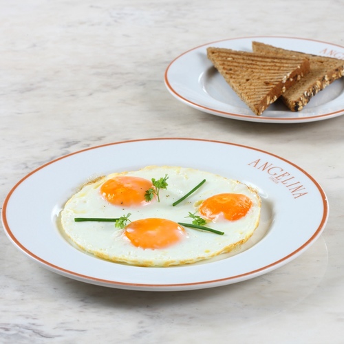 Eggs «Your way» - Eggs cooked to your choice, scrambled, fried “sur le plat”, soft boiled or&nbsp;omelette.