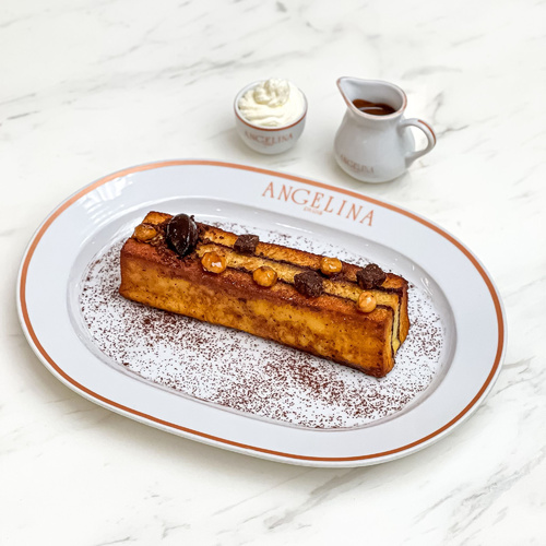 Croque Chocolate - Brioche bread, dark and milk chocolate hazelnut with chocolate sauce