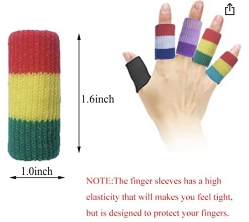 Finger sleeve protectors brace support - Finger sleeves thumb brace support elastic. For golfer. Trigger finger splint for relieving pain  arthritis 4 multi color