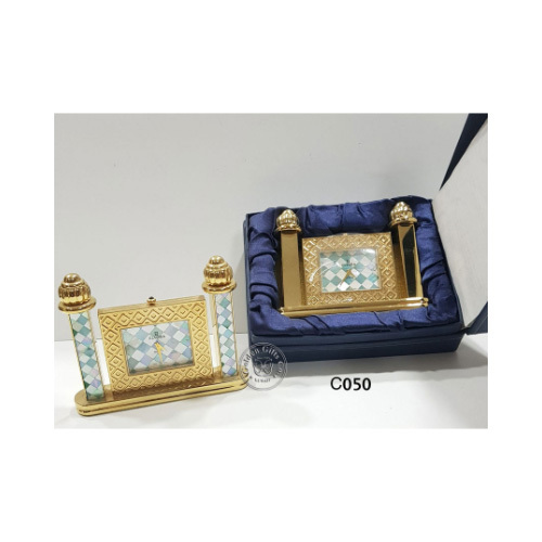 Golden Gifts co - Metal Mosque Clock (C050) - High Class Brass Desk Clock Mosque Shape