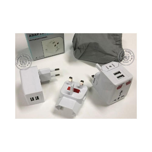 Golden Gifts co - Universal Adapter (E095) - Universal Adapter w/2 USB Convertor White