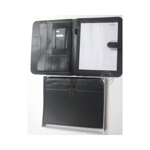 Portfolio PVC (PO079A) - Portfolio w/ Calc. Flap, Black.