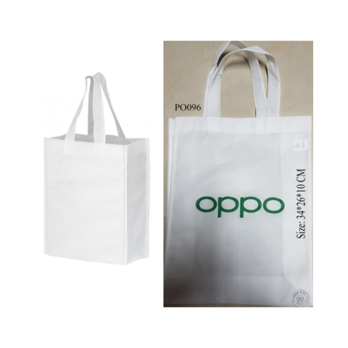 Shopping Bag (PO096) - Shopping Bag Size Sewn 26*34*10CM White Color