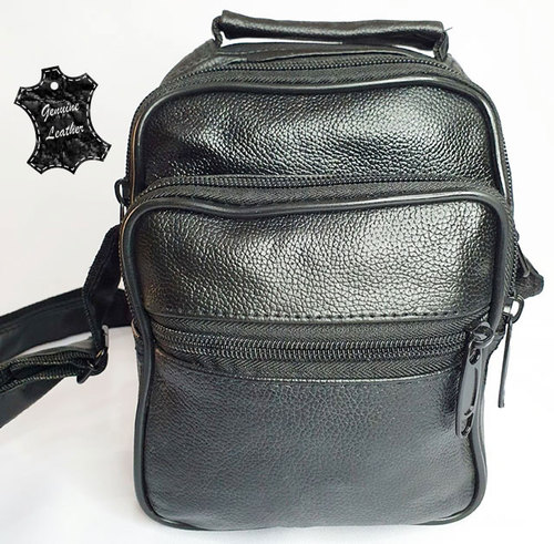 Shoulder Bag (PO059) - Shoulder Bag Real Leather Black Color