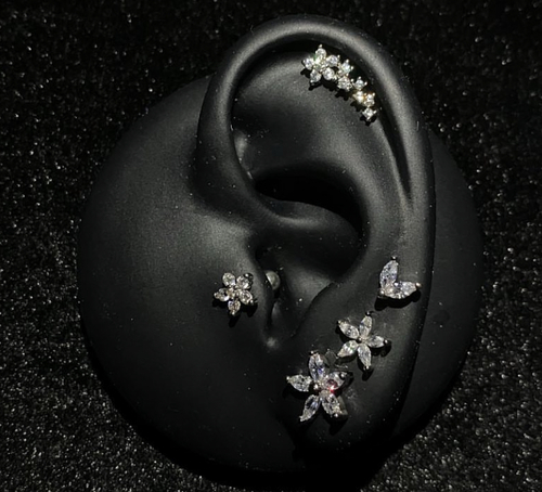 flower ear piercing