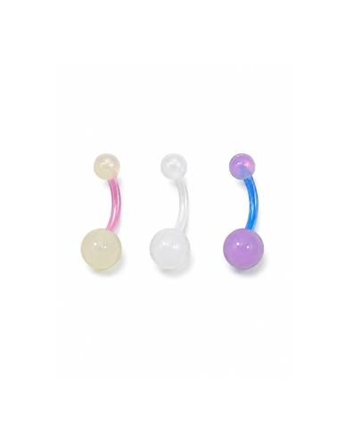 acrylic belly piercing shines in the dark