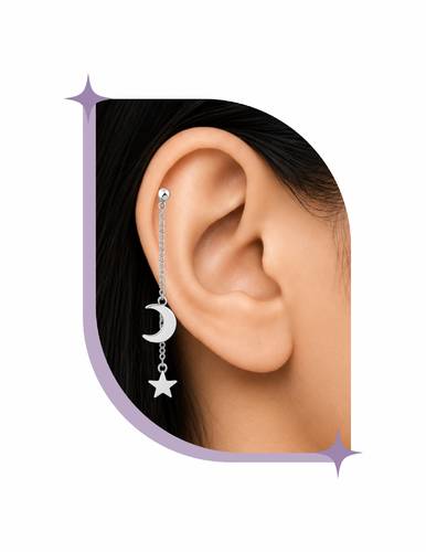 Stainless steel ear piercing