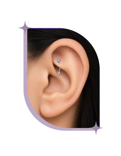 Titanium rook-eyebrow  piercing