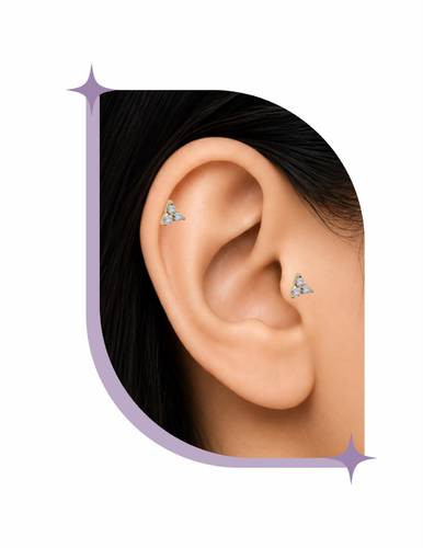 Trio Ear piercing-Thin Bar (20G)